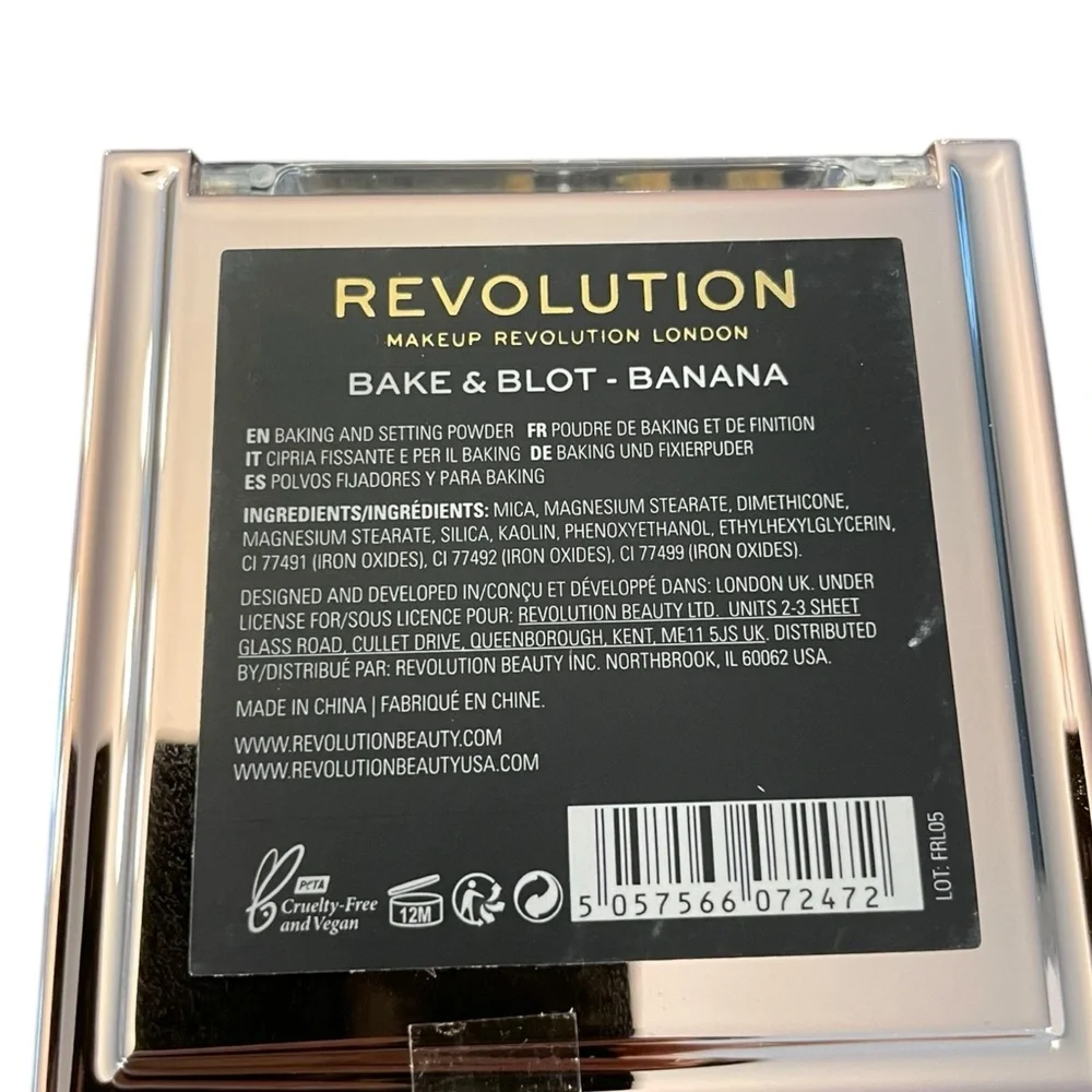 Revolution Bake & Blot Setting Powder Sealed NEW BANANA‎ Vegan Cruelty Free